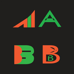 Geometric letter icons, colorful alphabet symbols, modern logo designs, vector graphics © Jinnat
