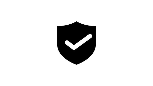 Robust Security Checkmark Shield for animation background transparent concept
