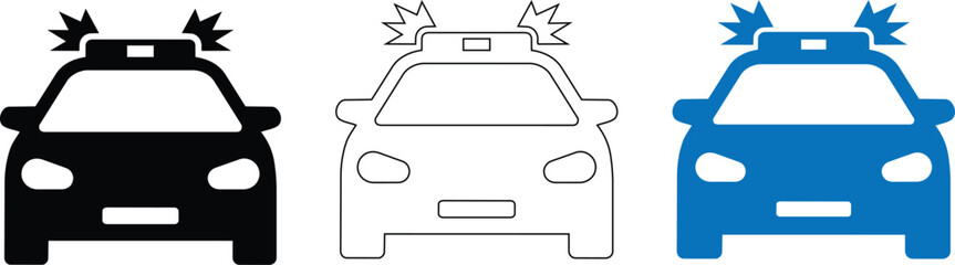 Emergency police car icons set vector illustration. © MD
