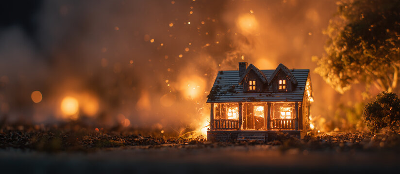 burning house