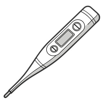 Digital medical thermometer for measuring body temperature with medical equipmen