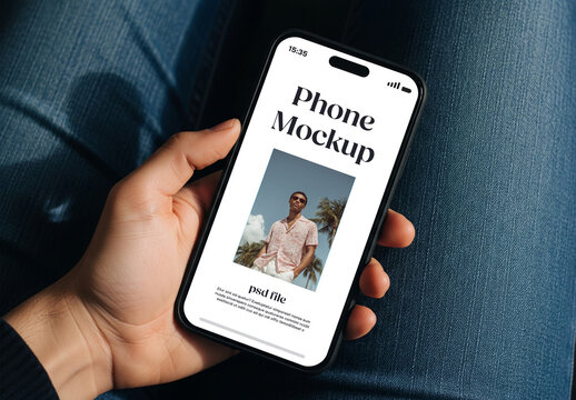 Close-up of an iphone mockup