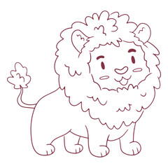 Cute lion mane animal stroke © Vexels