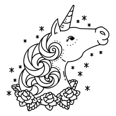 Obraz premium Unicorn with its majestic horn glowing in the light