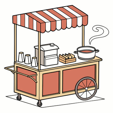 Mobile street food stall featuring hot pot and refreshments beverage business
