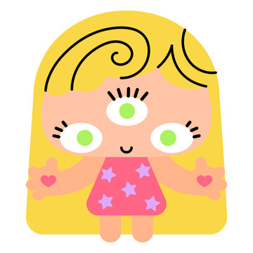 Psychedelic three-eyed girl