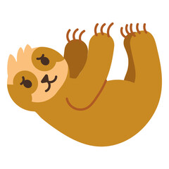 Obraz premium Cute semi-flat hanging sloth