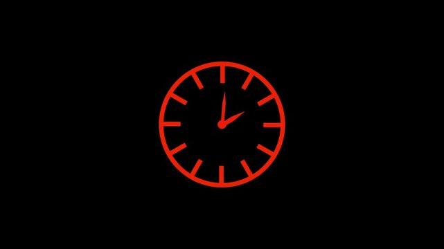 Time lapse of spinning clock animation in 12 Hour. Seamless motion animated footage. White colored watch with hands move quickly. Time concept. Alpha channel 