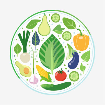Vegane Gem&uuml;sekomposition kunstvoll angerichtet