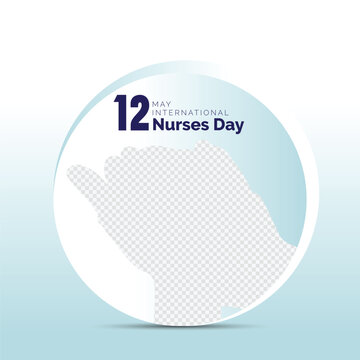 International Nurses Day May 12 Social Media Post Template with Caring Hands, Healthcare Appreciation Banner for Nurses and Medical Workers