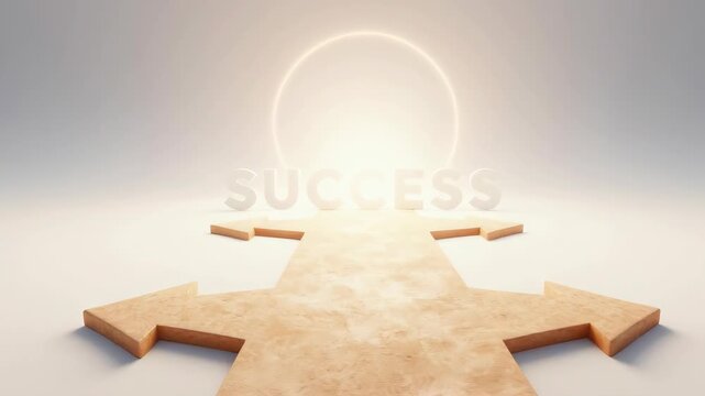 The Path to Success, Unifying Direction, Flowing Arrows Drive Business Concept, 3D render 
