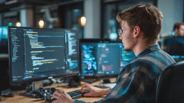 Programmer coding