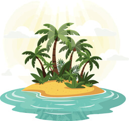Fototapeta premium Isolated on Heavenly paradise vector art on white background