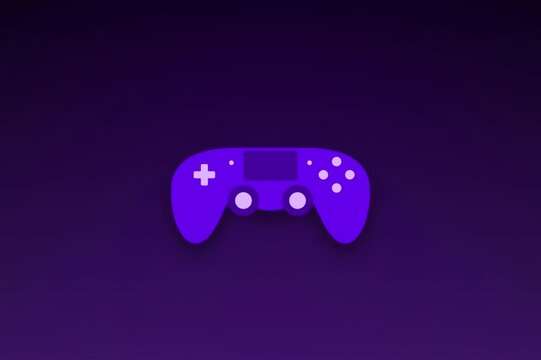 Minimalist Purple Game Controller Fade-In Reveal Animation &mdash; Dark Gaming and Esports Brand Intro Motion Graphic Template