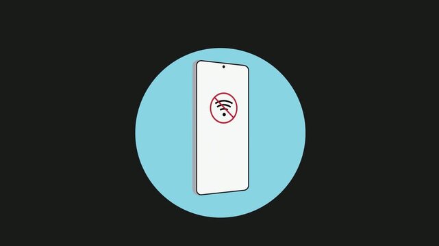 Mobile Phone WiFi Problem. No Connection Animation