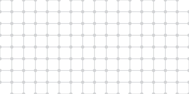 Minimalist light gray grid pattern with dots at intersections on white background.