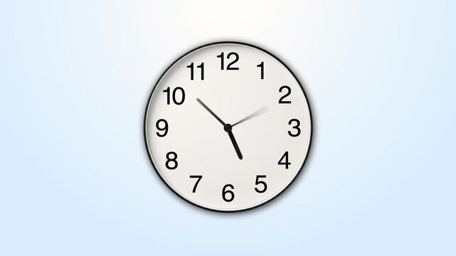 Elegant Clock Animation Loop with Smooth Rotating Hands and Minimal Design Background