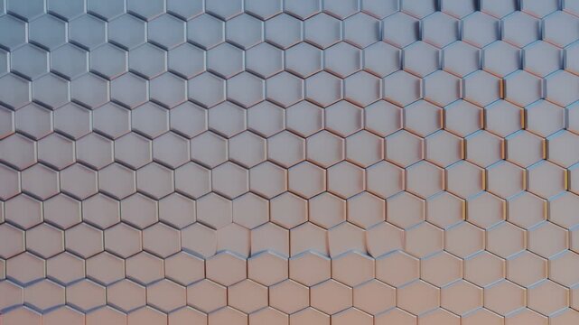 Abstract geometric honeycomb pattern with metallic texture and subtle gradient lighting creating a modern background