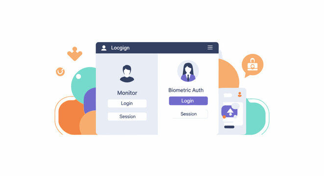 Login Screen UI Design, Biometric Authentication, User Interface