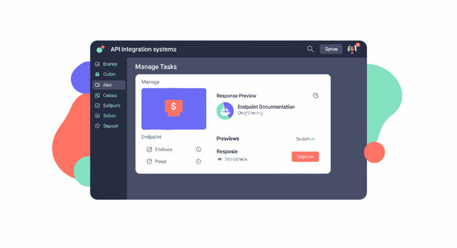 Modern UI/UX design for task management app, digital interface, clean dashboard