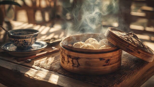 Steaming Food in Pot.