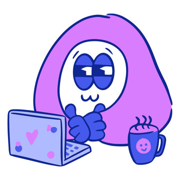 Cute character in winter mode