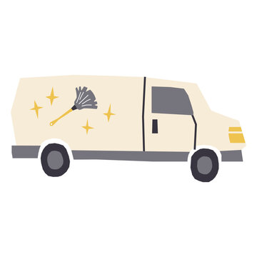 House cleaning service van