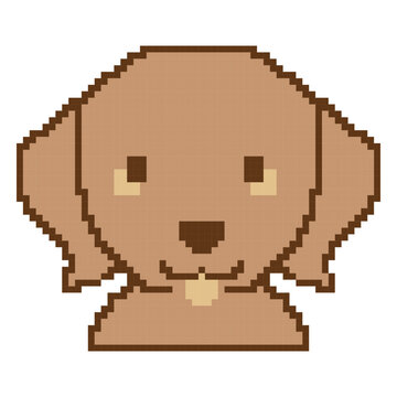 Cute dog in pixel art style