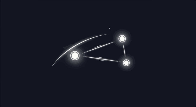 Abstract interconnected glowing circles on a dark background