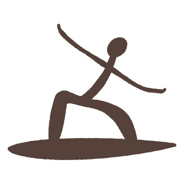 Surfer in cave painting style