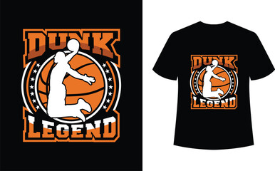 Dunk legend creative basketball typography t shirt design © Md Sharif Mia