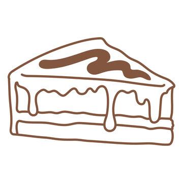 Chocolate piece of cake filled stroke