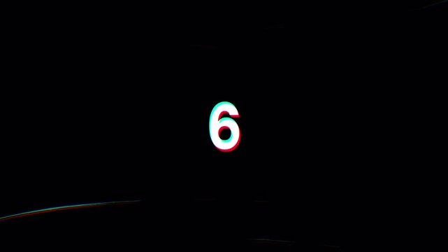 Digital glitch countdown from 10 to 1, technology-related projects, sci-fi themes, videos, presentations, and digital productions that require glitch effects. 4k video - alpha channel