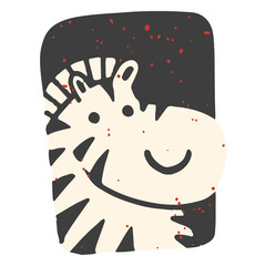 Obraz premium Cute zebra in a nocturne frame