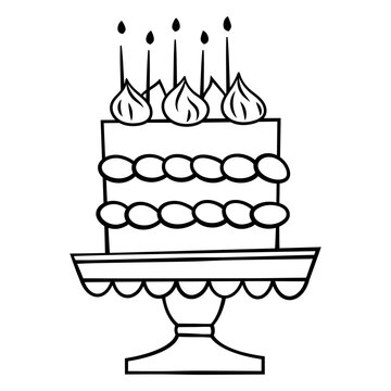 Huge birthday cake stroke mid century