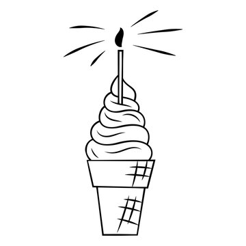 Playful ice cream cone design with candle