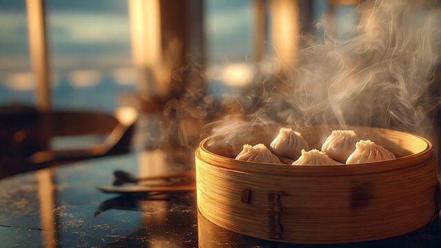 Steaming Dim Sum Basket.