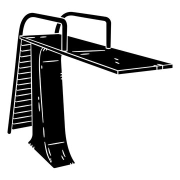 Modern diving board illustration