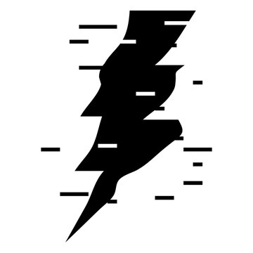 Bold lightning shape graphic design for modern apparel