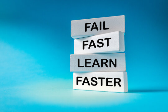 Fail fast, learn faster. Business-design concept, early testing of ideas. Detecting errors and gathering feedback. Improving the product instead of long planning. Copy space