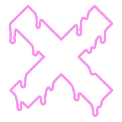Fototapeta na wymiar Pink dripping x outline