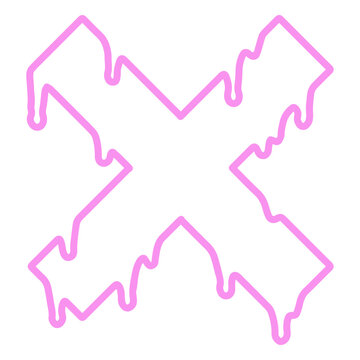 Pink dripping x outline