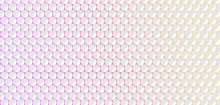 Colorful hexagon cube pattern background 3d geometric grid abstract modern depth illusion vibrant gradient texture creative digital wallpaper seamless design vector illustration eps