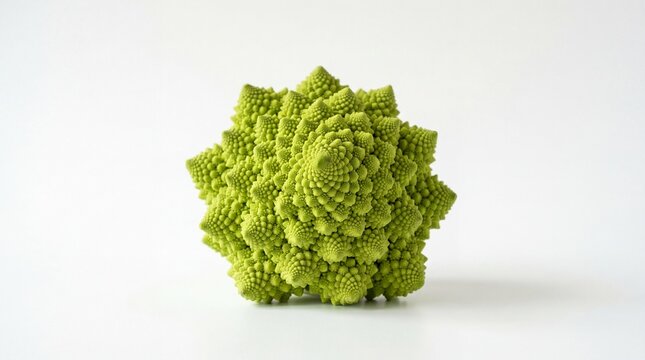 Fresh green romanesco broccoli vegetable head