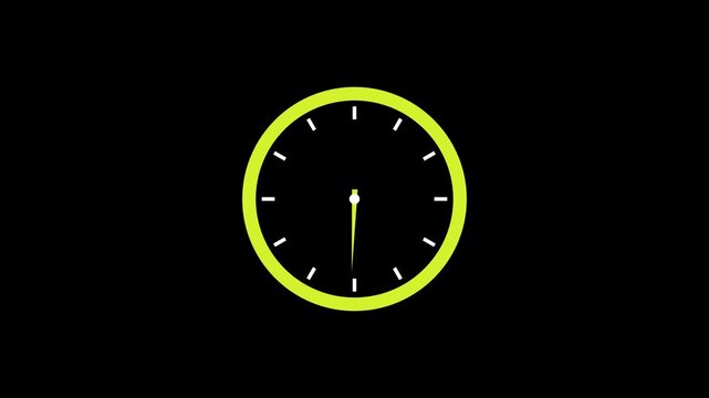 Reverse clock animation showing time running. abstract analog clock animation background