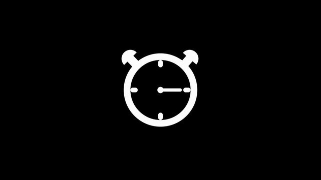 The alarm clock icon glowing color time display saber animation on a black background. saber clock time rad