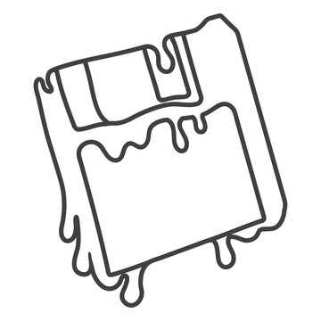 Black and white image of a floppy disk