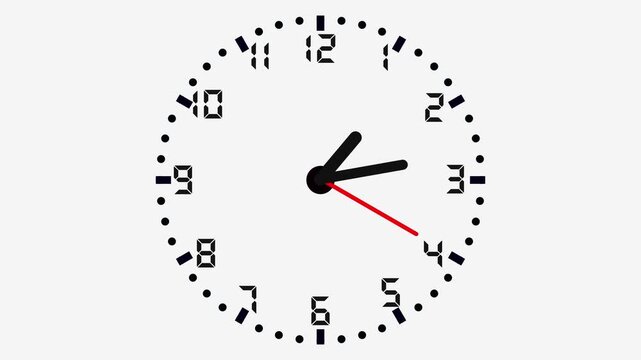 Wall clock time lapse 12 hours loop on green screen. Analog wall clock seamless looping animation.animated clock ticking towards 12 o'clock