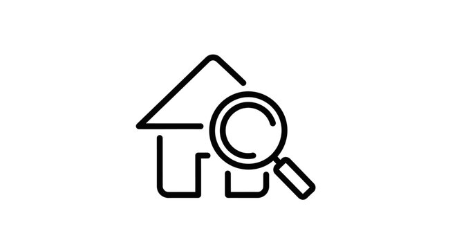 House with Magnifying Glass Icon.