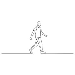 Fototapeta premium Walking Person Minimal Outline Illustration